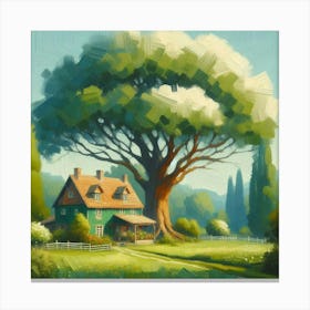 House Under A Tree 1 Canvas Print