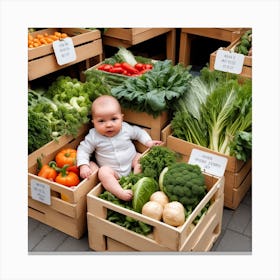 Baby In Crates Canvas Print