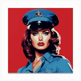 Pop art police officer Canvas Print
