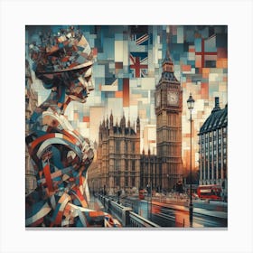 Abstract Art English lady in London Canvas Print