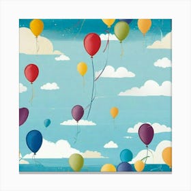 Balloons in the sky Canvas Print