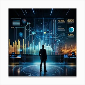 An Intricate Complex Illustration Revealing Data Statistics And Analysis Set Against A Backdrop Wi (5) Canvas Print