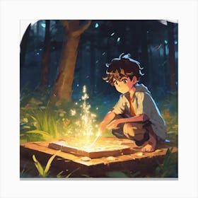 Boy In The Woods Canvas Print