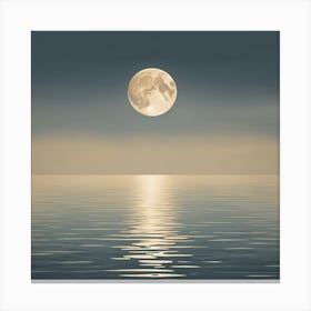 Full Moon Over Water art print 1 Canvas Print