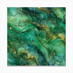 Abstract Emerald Green Painting Canvas Print