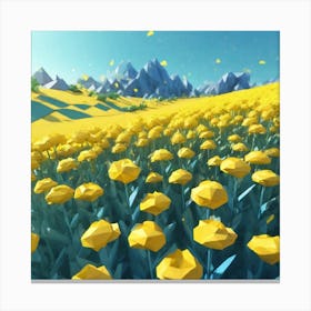 Field Of Yellow Flowers 28 Canvas Print