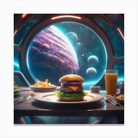 Burger In Space 6 Canvas Print