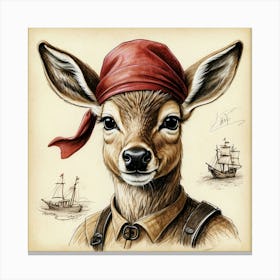 Pirate Deer 12 Canvas Print