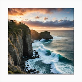 Sunset At The Cliffs Canvas Print