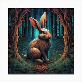 Rabbit In The Forest 28 Canvas Print