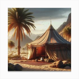 Bedouin Tent Cloudy Mid Day Canvas Print