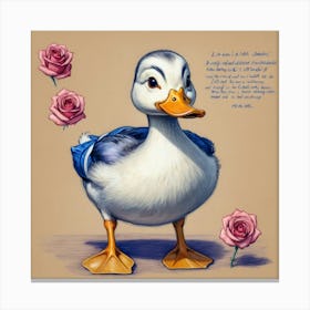 Duck With Roses 6 Canvas Print