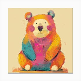 Charming Illustration Bear 4 Canvas Print