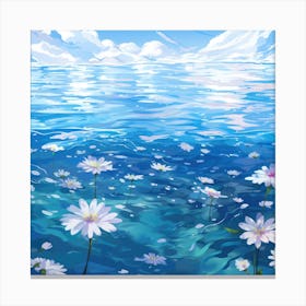 Daisies In The Water 4 Canvas Print