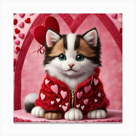 Valentine Kitten 1 Canvas Print