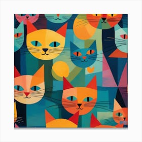 Colorful Cats 1 Canvas Print