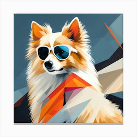 Abstract modernist spitz dog Canvas Print