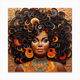 African Woman With Afro 5 Canvas Print