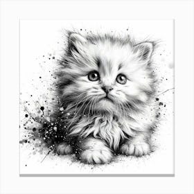 Kitten Drawing Canvas Print