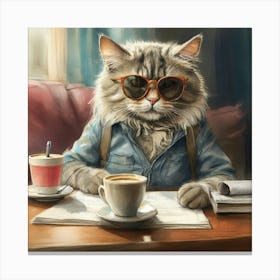 Cat With Glasses 11 Canvas Print