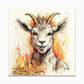 Goat In Flames 19 Canvas Print