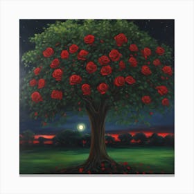 Tree Of Roses Canvas Print