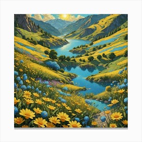 Valley Of Flowers Canvas Print