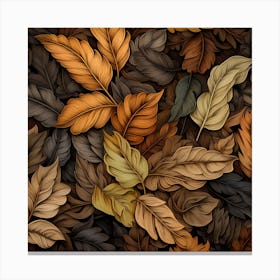 Autumn Leaves Seamless Pattern Canvas Print