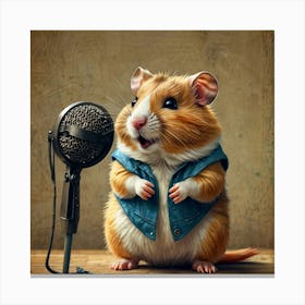 Hamster Singing 12 Canvas Print