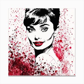 Audrey Hepburn Portrait Painting (10) Canvas Print