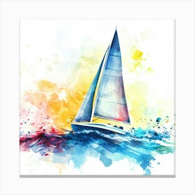 Watercolor Sailboat Painting 2 Canvas Print