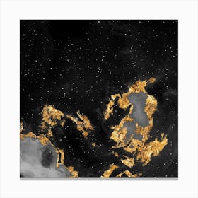 100 Nebulas in Space with Stars Abstract in Black and Gold n.025 Canvas Print