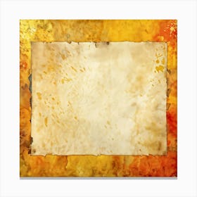 A Watercolor Illustration Of An Old Weathered Piece Of Paper Art Placed Against An Abstract Golden (2) Canvas Print