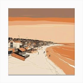 Default Abstract Illustration Of South end On Sea Beach Essex art print 2 Canvas Print