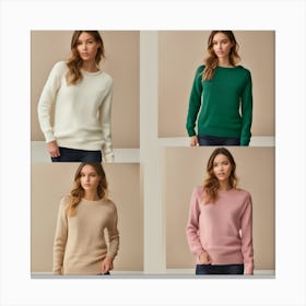 Four Women Wearing Sweaters Canvas Print