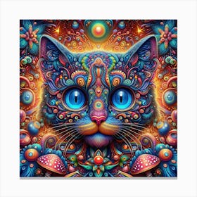 Psychedelic Cat 3 Canvas Print