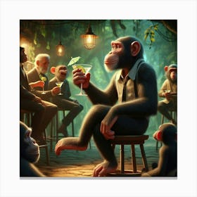 Chimpanzee in the Bar Canvas Print