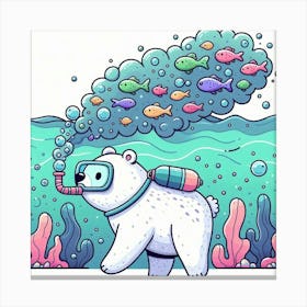 Polar Bear Underwater 2 Canvas Print