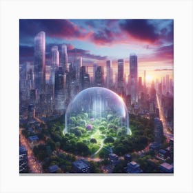 Futuristic Cityscape 123 Canvas Print