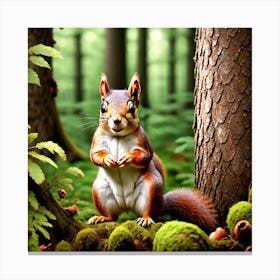 Squirrel In The Forest 16 Canvas Print