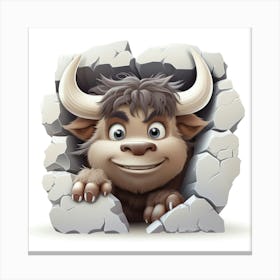 Cartoon Bull Canvas Print