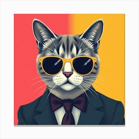 Cat In A Suit Canvas Print