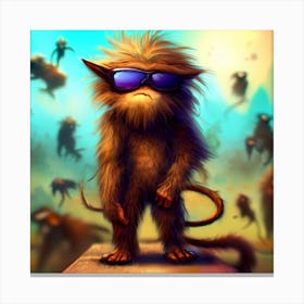 Monkey With Sunglasses Canvas Print
