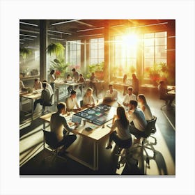 People Working Together In An Office Canvas Print