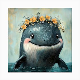 Whale With Flowers Lienzos