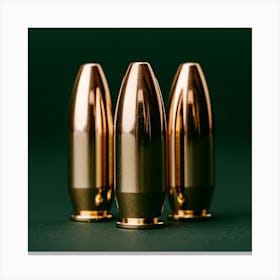 3 Bullets On A Green Background Canvas Print