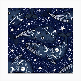 Mystic Ocean Whales Canvas Print