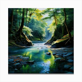 Watercolor Karamea River Canvas Print