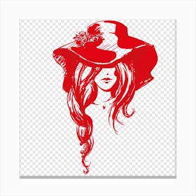 Girl In Red Hat Canvas Print
