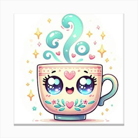 Kawaii Coffee Cup 1 Canvas Print